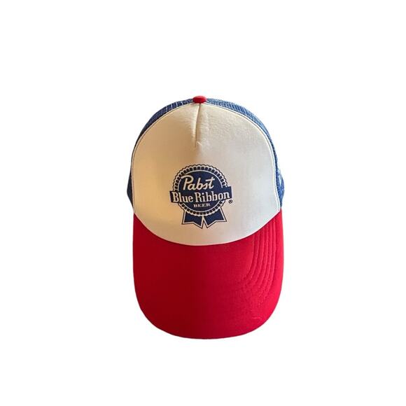 Pabst Blue Ribbon Beer Trucker snap back hat one size. Unisex - Picture 4 of 9